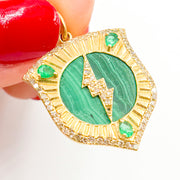 Shop  14K Solid Gold Shield Pendant
